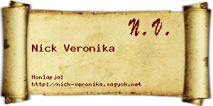 Nick Veronika névjegykártya